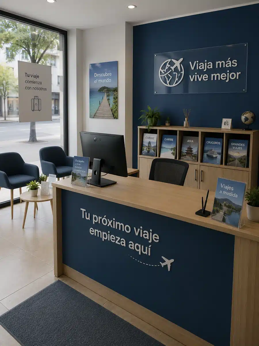 Agencia de viajes vacía esperando clientes