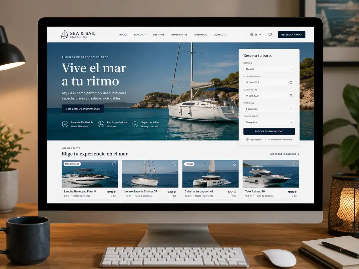 Motor de reservas náutico para alquiler de barcos