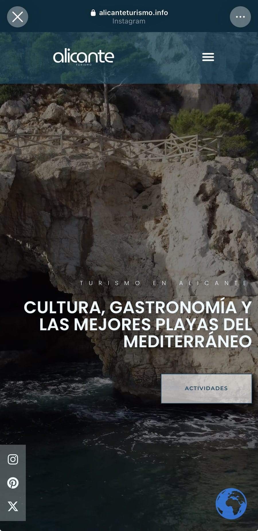 Portada de la web alicanteturismo.info